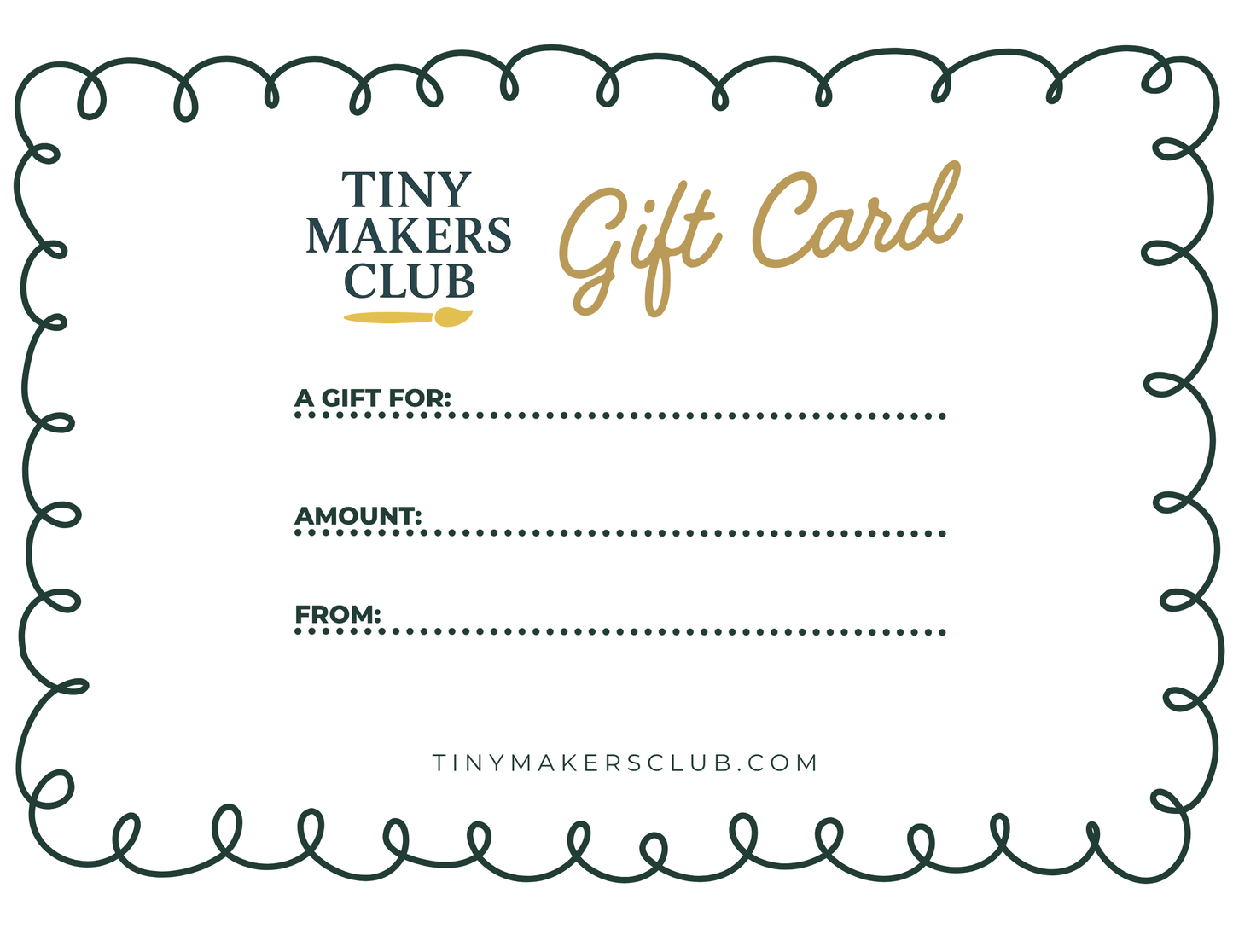 Tiny Maker's Club Gift Card